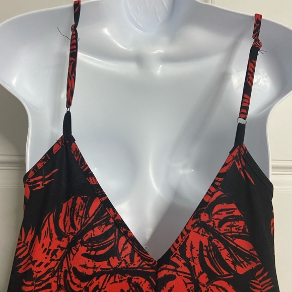 2- Red-Black Tropical Harem Jumpsuit - Picture 7 of 10